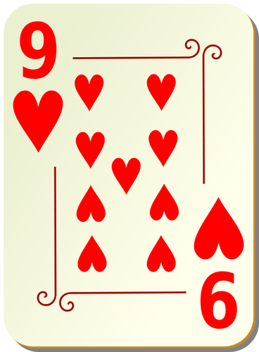 Nine of hearts vector image