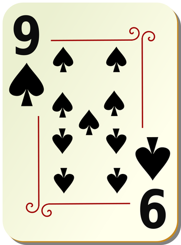 Yhdeksän pataa pelaamassa korttivektorin kuvitusta