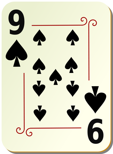 Nine of spades playing card vector illustration