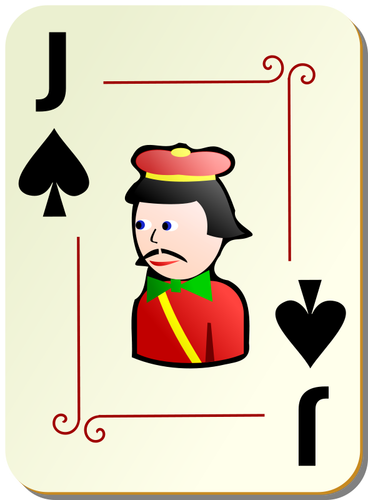 Jack piky hrací karta vektorové ilustrace