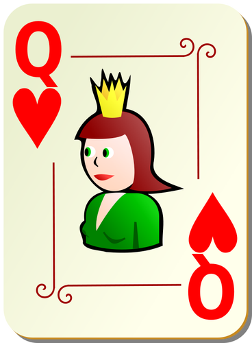 Queen of hearts vector clip art