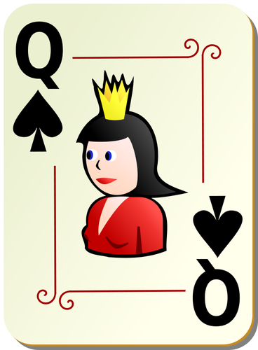 Queen of spades playing card vector illustration