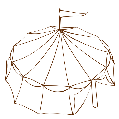 אוהל הקרקס מפת RPG סמל בתמונה וקטורית