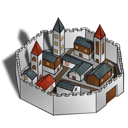 Grafika wektorowa starożytnego miasta