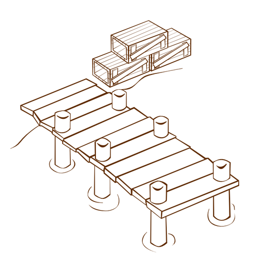 Boat dock RPG map symbol vector image
