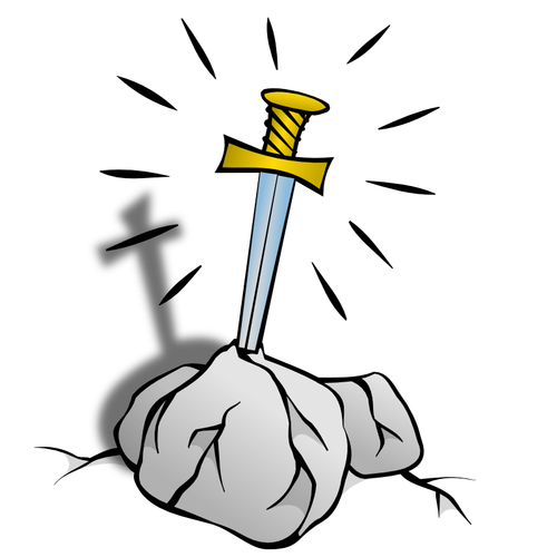 Espada en la piedra imagen símbolo del vector RPG mapa