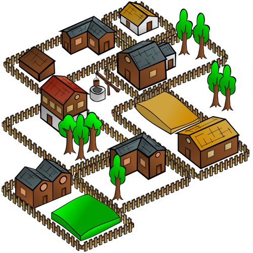 Village vector map symbol