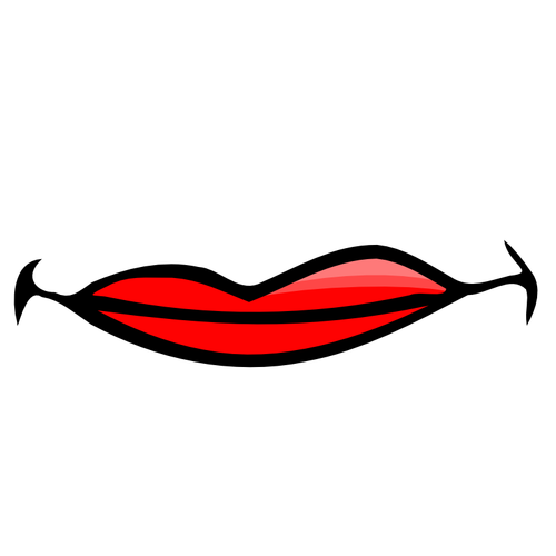 लाल महिला होंठ वेक्टर छवि