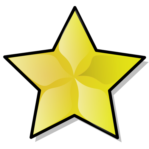 Золотая звезда с границы векторное изображение