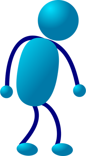 Illustration vectorielle de bâton bleu homme figure