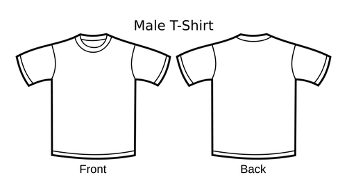 Masculina t-shirt modelo desenho vetorial