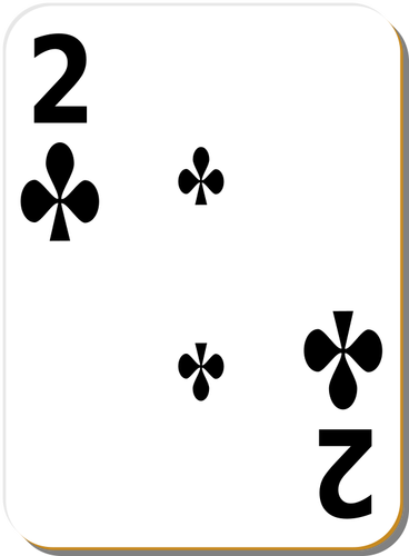 Two of clubs vector clip art