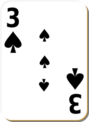 Three of spades playing card vector drawing