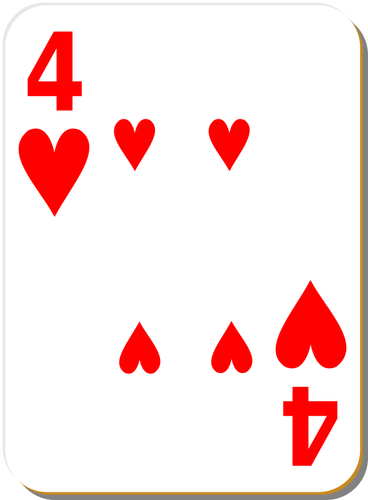 Four of hearts vector illustration