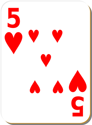 Five of hearts vector drawing