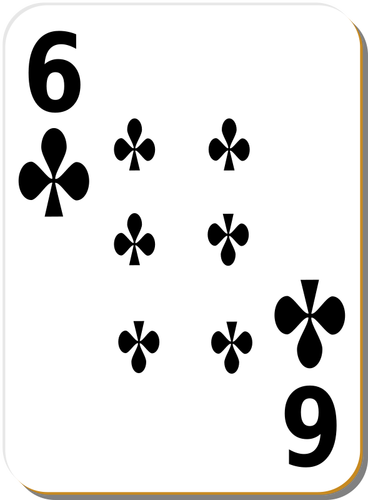 Six of clubs vector graphics