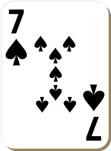 Zeven van schoppen speelkaart vectorillustratie