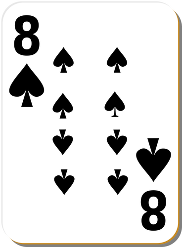 Osm z piky hrací karta vektorové kreslení