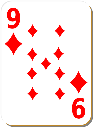 Nine of diamonds vector graphics