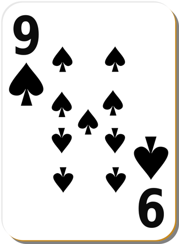 9 스페이드 카드 게임 벡터 그래픽
