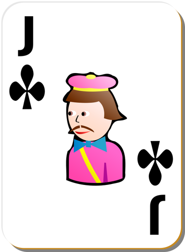 Joker of clubs vector drawing