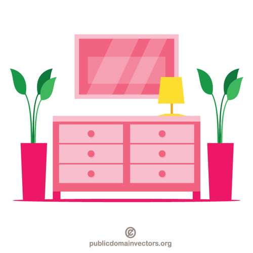 Nattduksbord i rosa färg