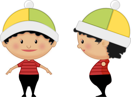 Cartoon girl with hat vector clip art