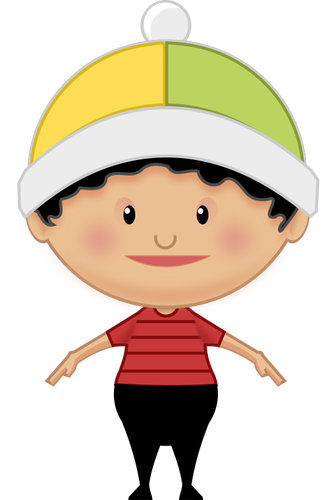 طفل مع قبعة