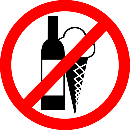 « AUCUN boissons, NO ICE CREAM » ne signer image vectorielle