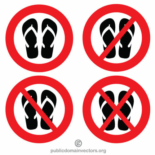 No flip flops sign