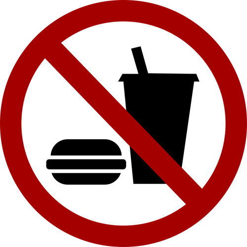 Geen eten en drinken vector teken afbeelding