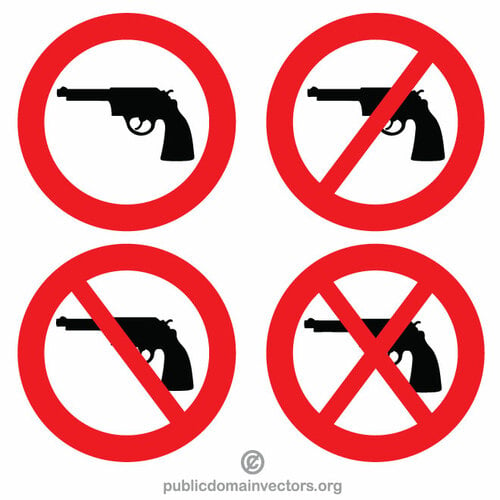 No weapons warning sign