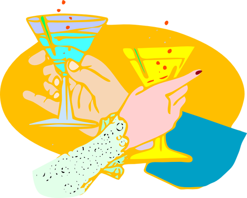 Векторная иллюстрация тост напиток