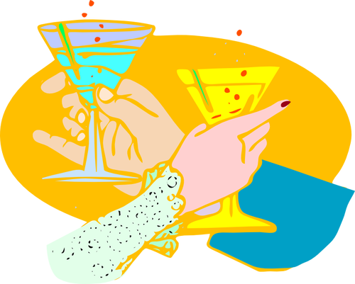 Vector illustration of drink toast