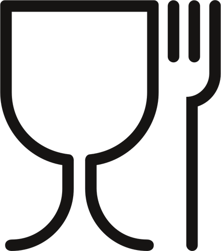 Glass and fork sign vector image