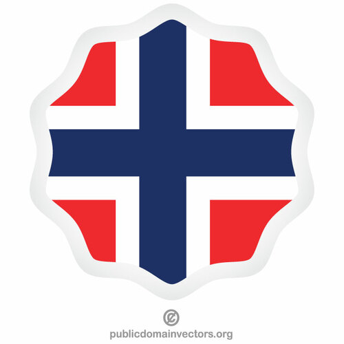 Grafika clipart z naklejką z flagą norweską