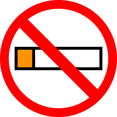 वेक्टर प्रतीक के धूम्रपान करने पर प्रतिबंध के लिए ड्राइंग