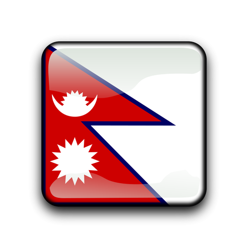 Flagge von Nepal im Quadrat