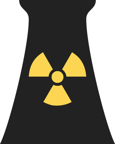 Vector clip art of sign of a nuclear plant chimney