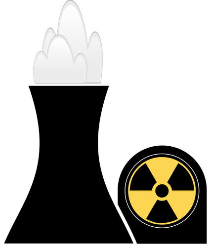 Nuclear plant black and yellow clip art