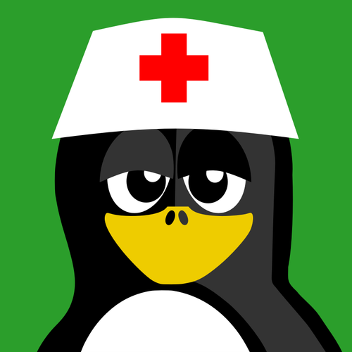 Vector graphics of nurse penguin