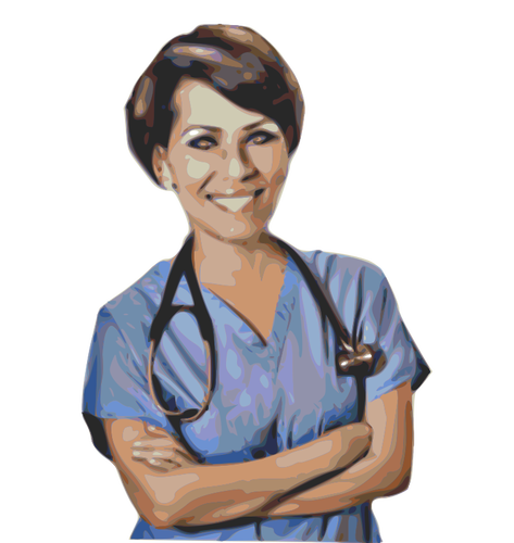 Medical nurse vector drawing