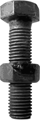 Vector graphics of photorealistic nut and bolt