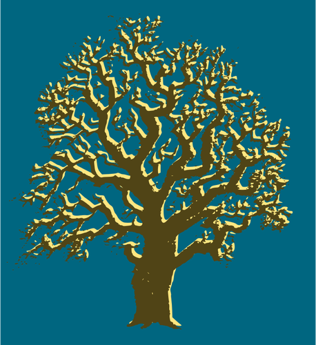 Oak tree brown silhouette vector image