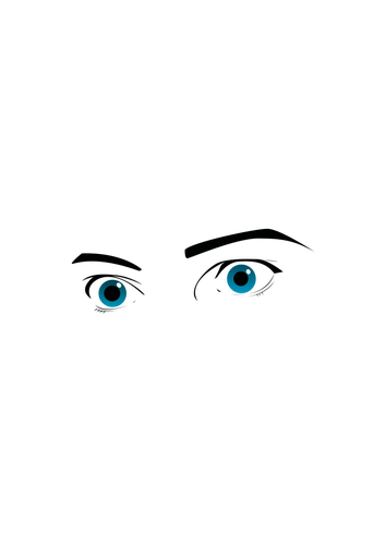 Vector graphics of surprised human eyes look in color