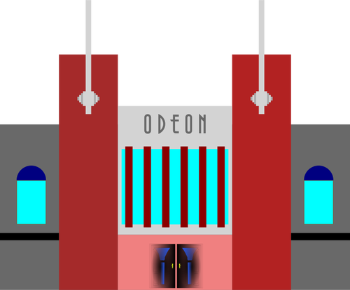 Odeon cinema building vector image