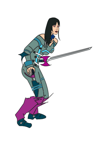 剣士の漫画ベクトル画像