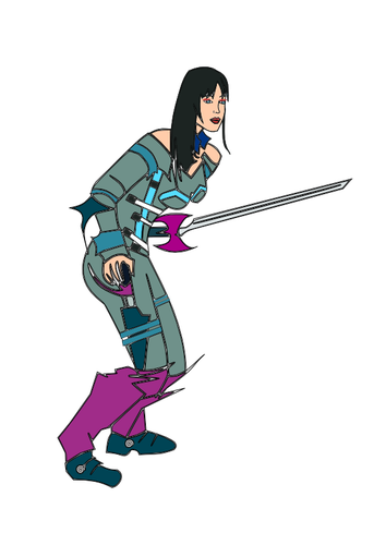 Cartoon vector image of fencer