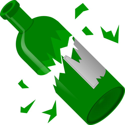 Broken green bottle vector image