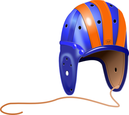 Ilustração em vetor faculdade vintage rugby capacete